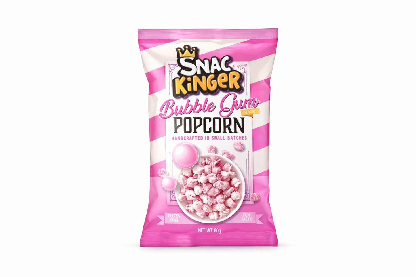 Snac kinger pop corn - bubble Gum - 80 g